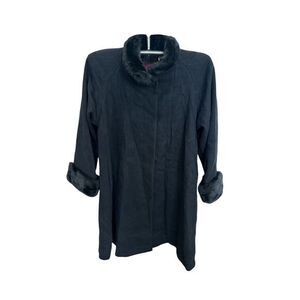 Vintage Steve By Searle Womens Penny Lane Coat Size 4 Faux‎ Fur Trim Mob Wife